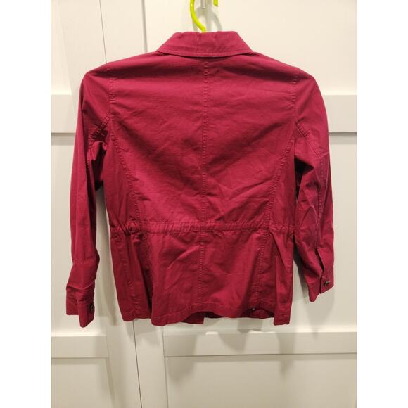 Talbots Petite Jacket Women's Medium Hot Pink Collared Button & Zip Front - Picture 4 of 11